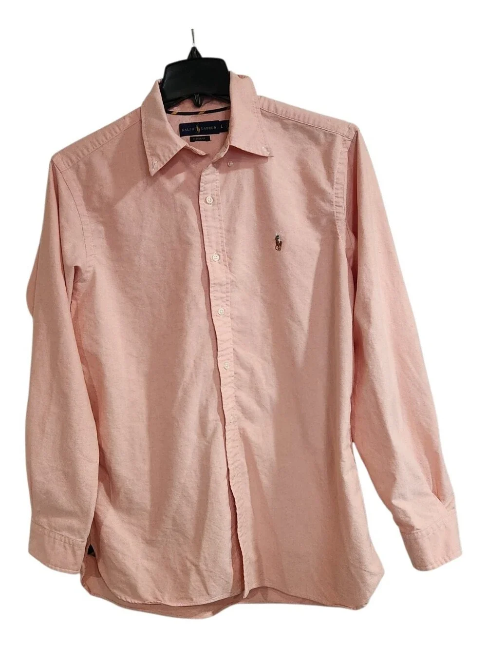 Polo Ralph Lauren Mens Sz L  Long Sleeve Salmon/Peach  Oxford Button Down Shirt
